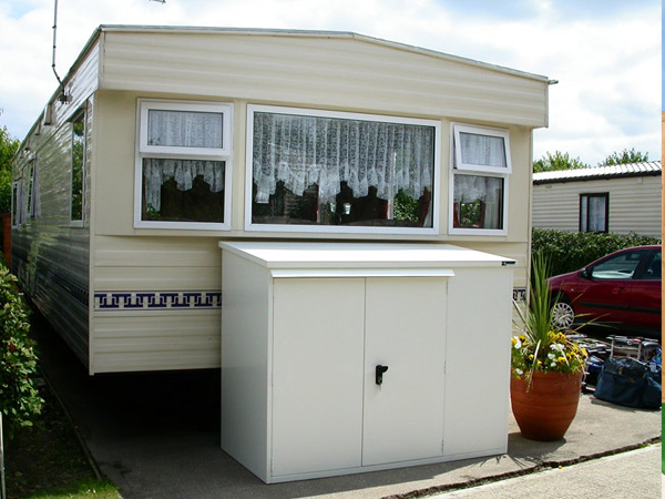 Metal storage storage for caravan parks