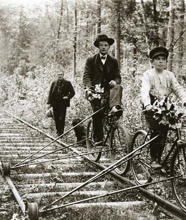 Railroad bikes.
