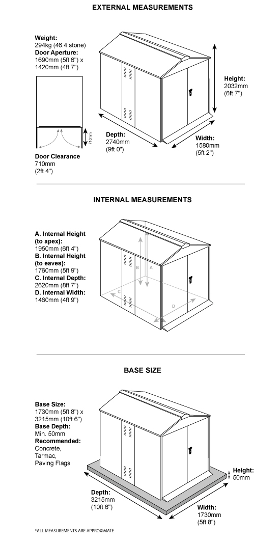 6 bike shed/ secure metal bike storage/ storage for 6