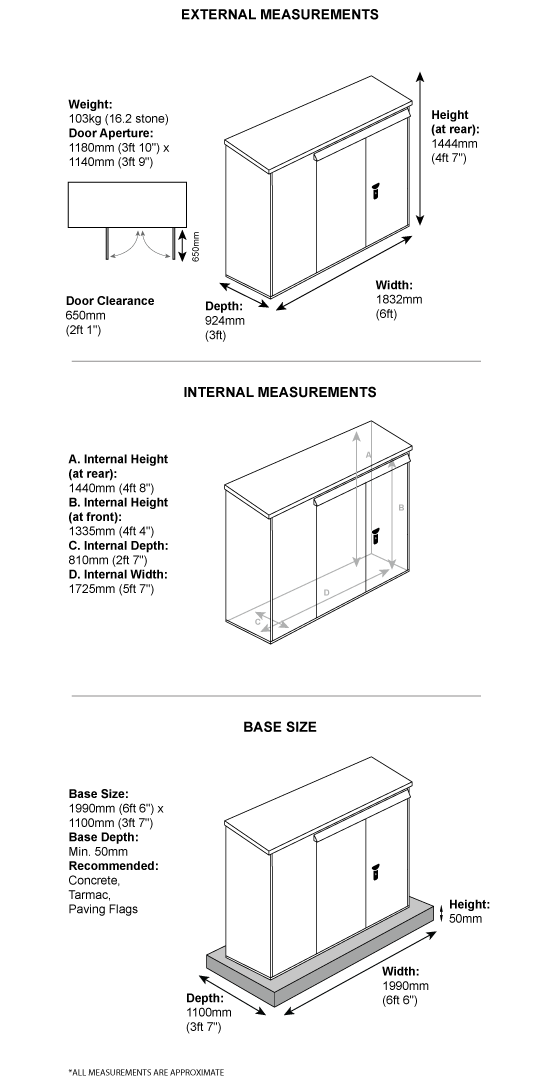 Metal Bike Shed for 3 bikes cycle sheds from Asgard
