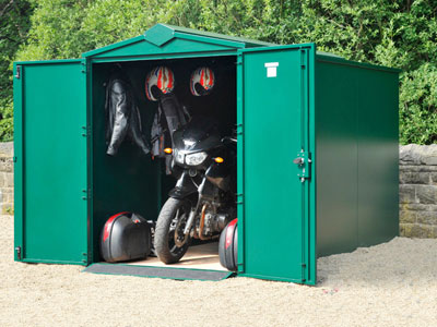 Motorcycle storage building