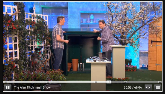 Alan Titchmarsh and his Asgard Garden Shed