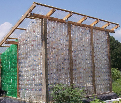 Weird plastic bottle garden storage shed
