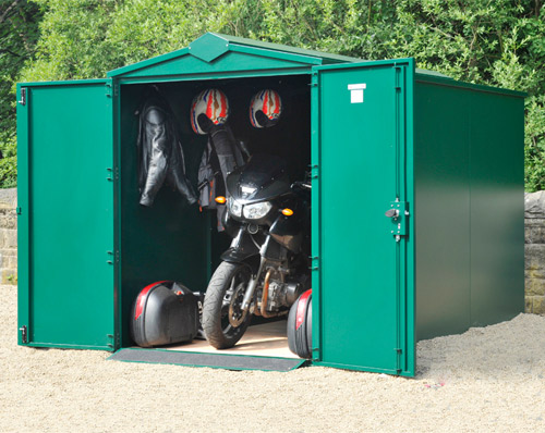 Looking at a metal motorbike shed?