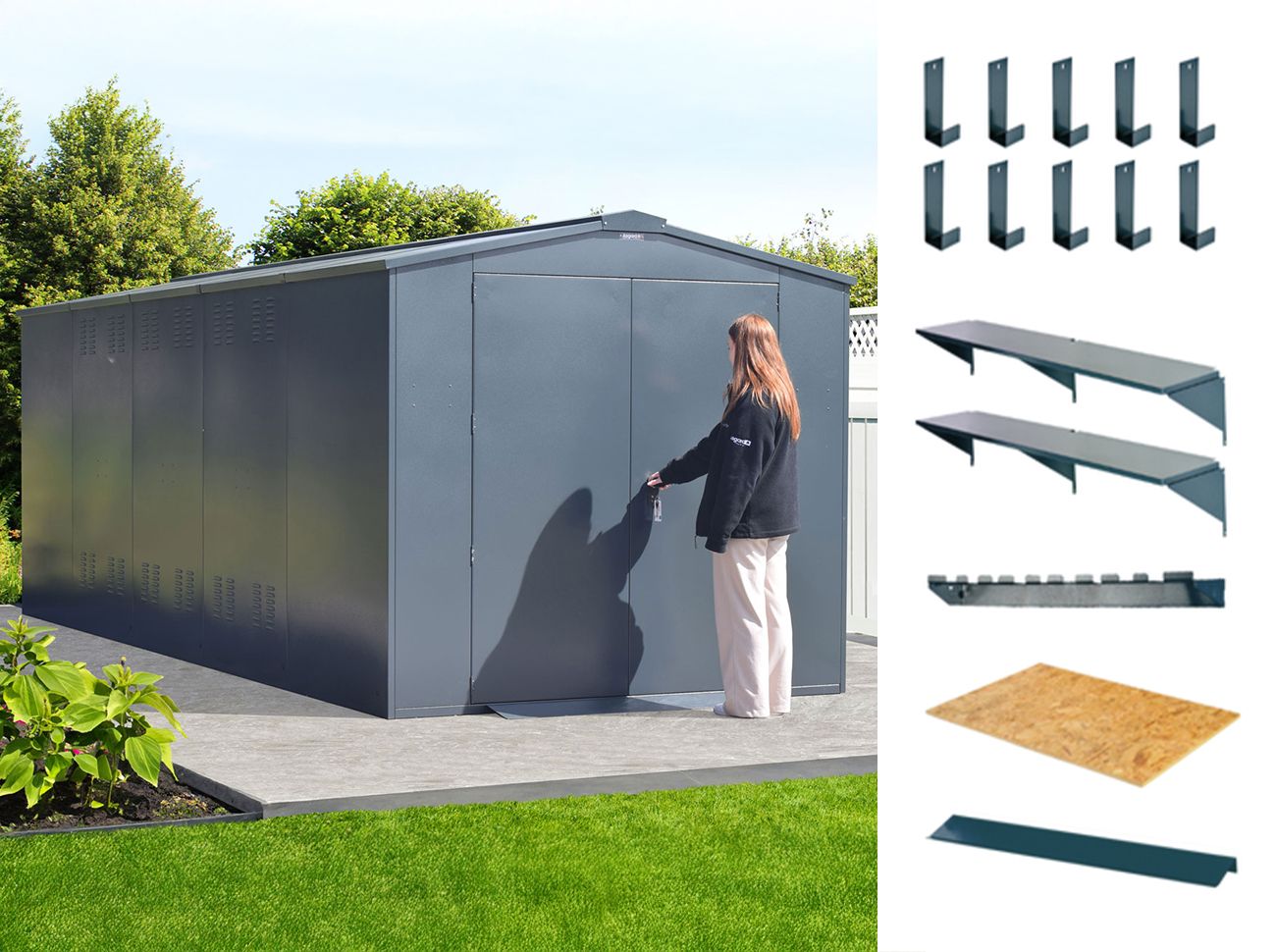 7x18 Metal Shed (The Gladiator P3) - Police Preferred Specification - Bundle Deal