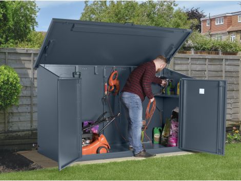 Metal Garden Shed With Electric Power, Large Outdoor Storage Sheds