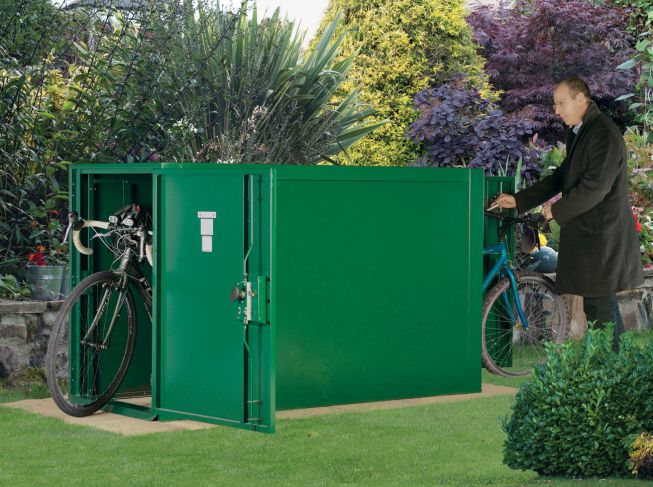Metal bike locker double ended metal cycle locker Asgard