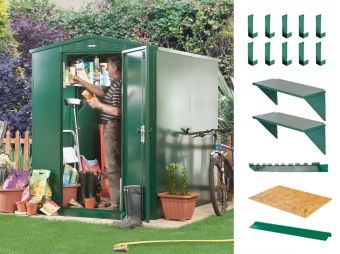 5x7 Metal Shed (Flexistore 1522) - 3 Point Locking - Bundle Deal