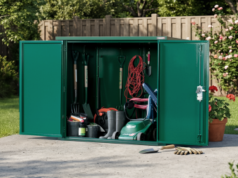 Secure store garden small 5x3 shed has double doors for easy access