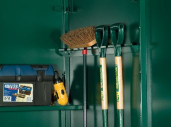 Metal tool storage rail