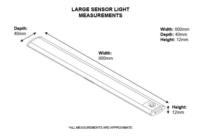 Large LED Sensor Shed Light Dimensions