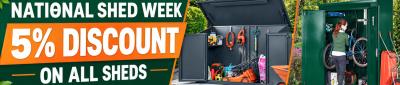 Save on your metal garden shed this week only