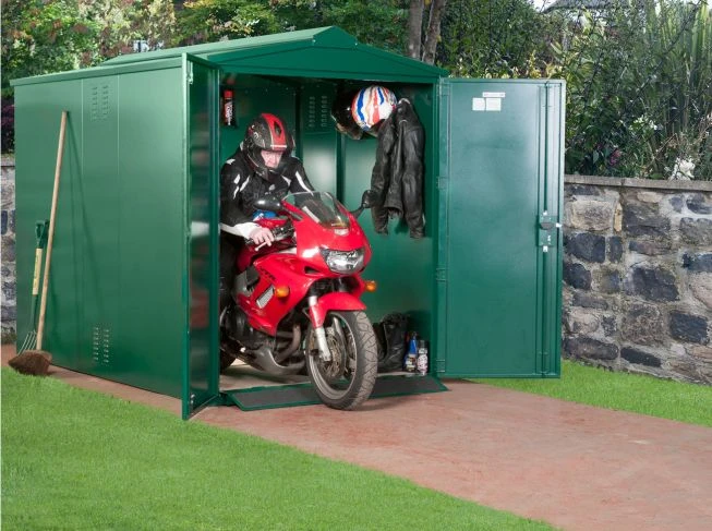 Motorcycle Storage Shed 5ft 2 x 9ft Motorbike Garage Asgard