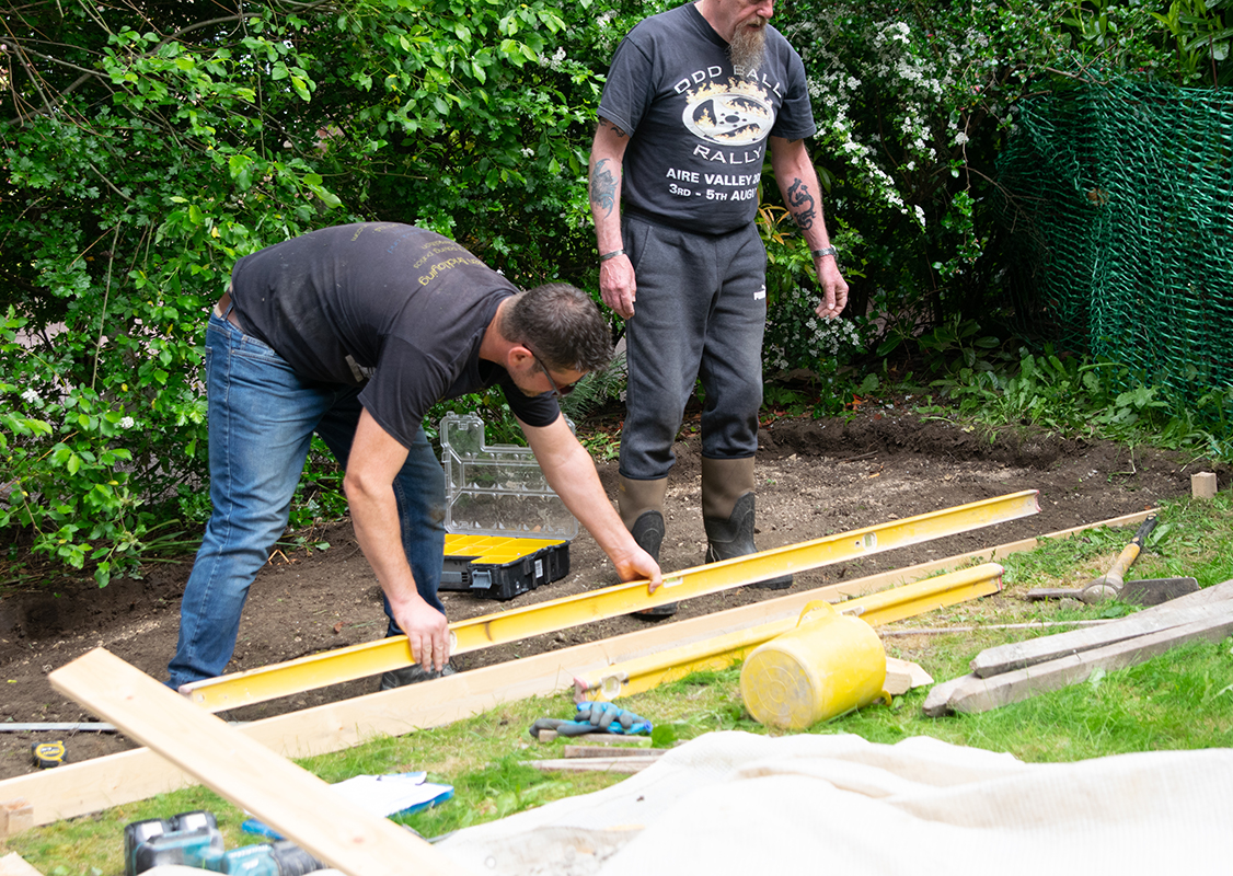 Levelling on an shed base