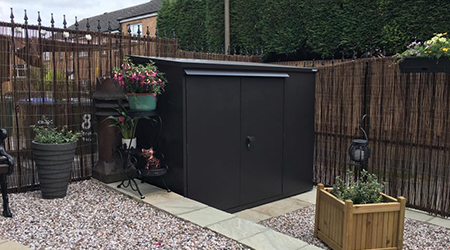 Blend in a brown shed into a garden