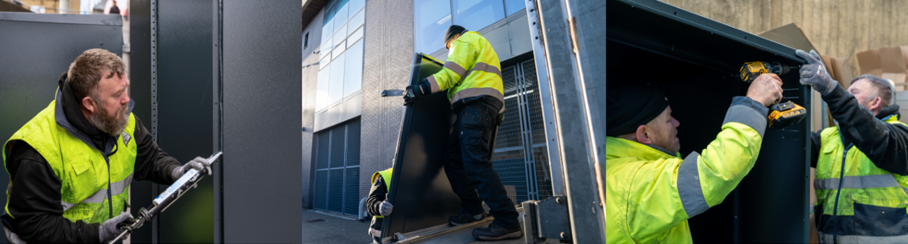 Installation of the Vertical Lockers on campus