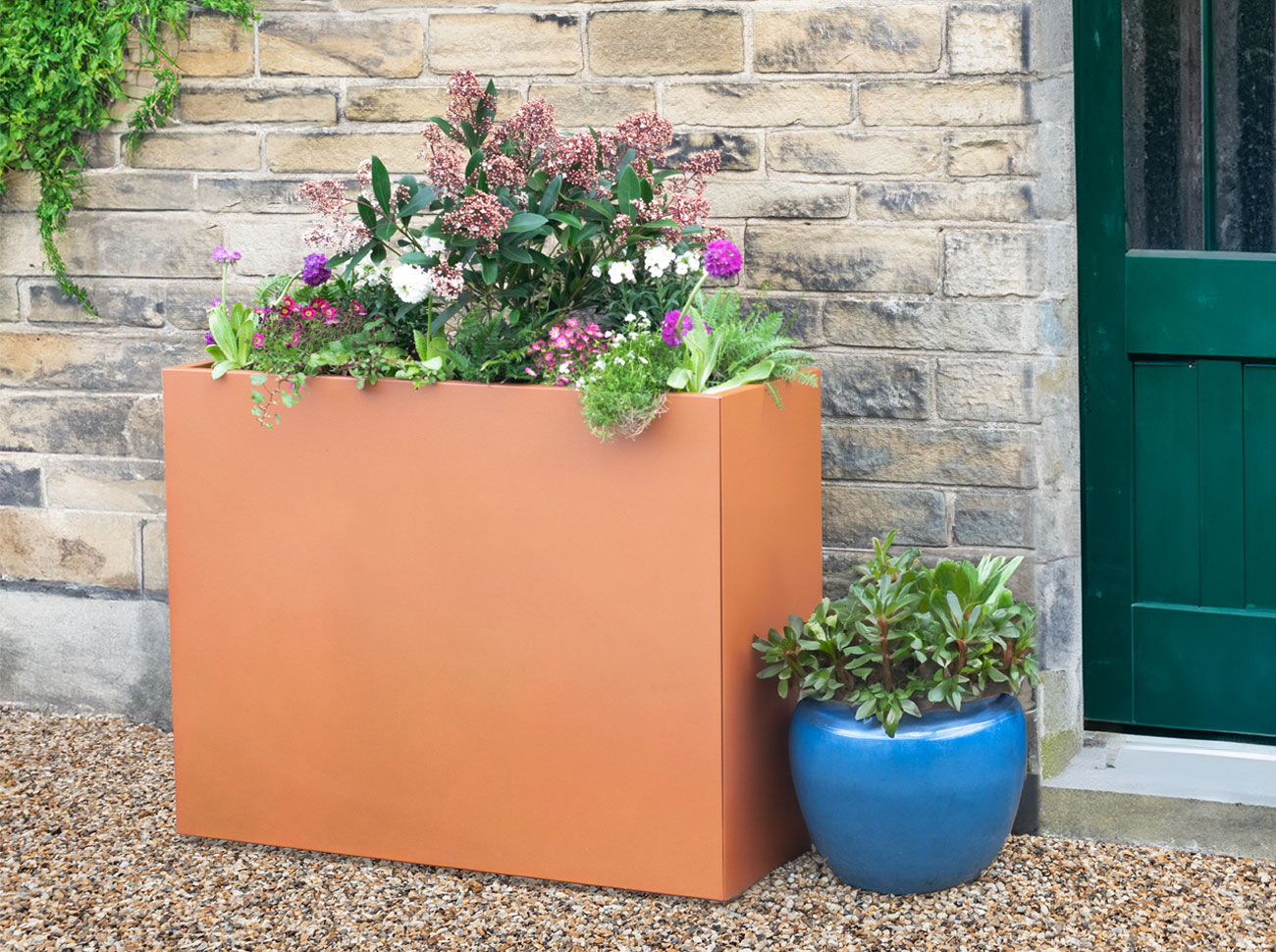Copper outdoor planter