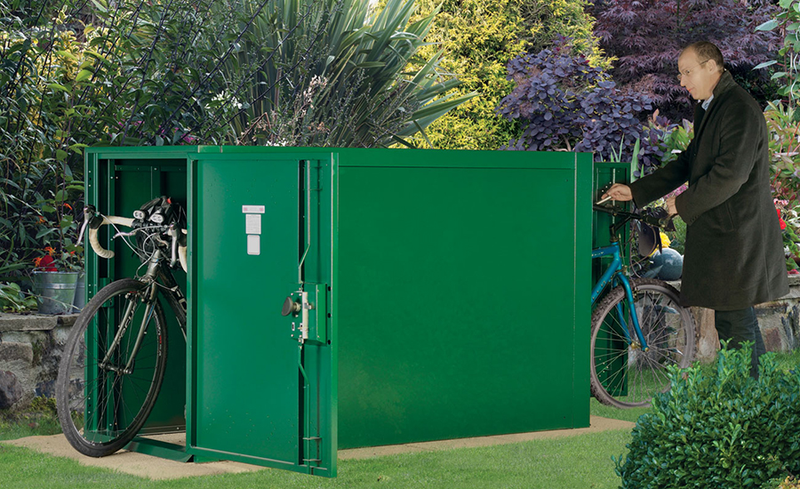 Double Ended Bike Locker Storage Shed