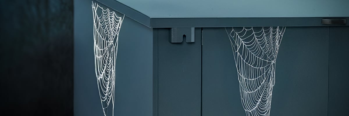 Handing Cobweb Props on an Asgard Metal Shed