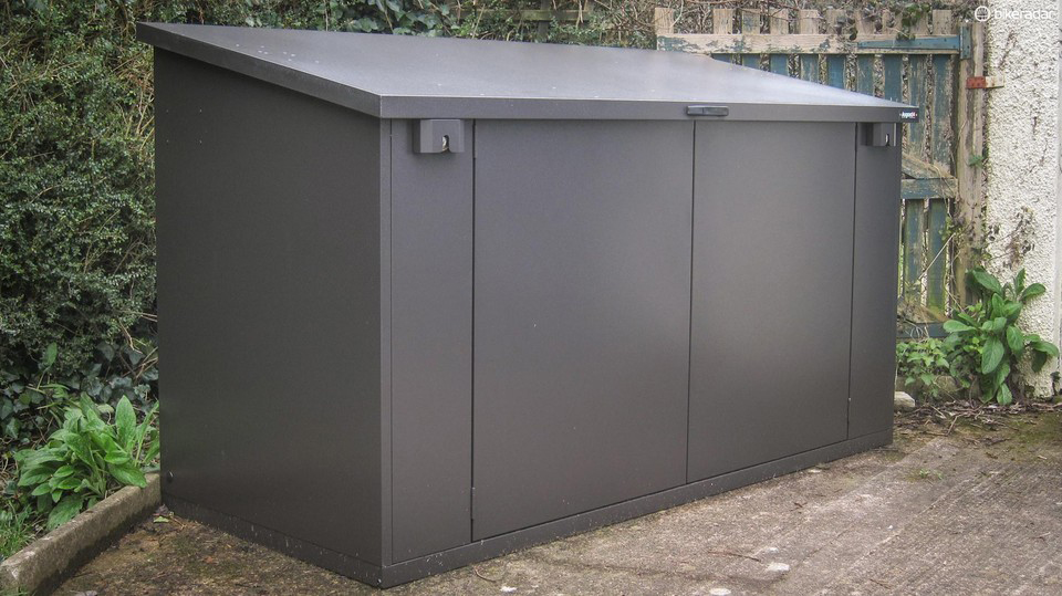 Fully built metal electric bike storage shed