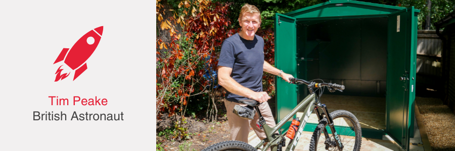 Tim Peake with his Gladiator Cycle Storage