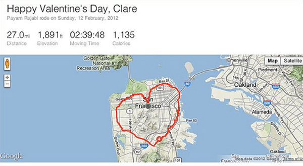 Love Heart GPS Drawing