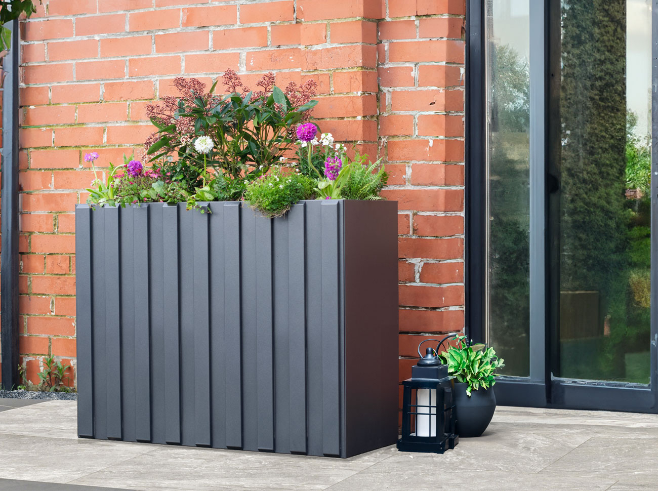 Tall garden trough planter