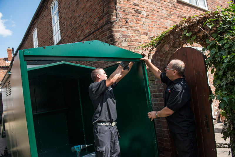 Fitting the bike shed roof