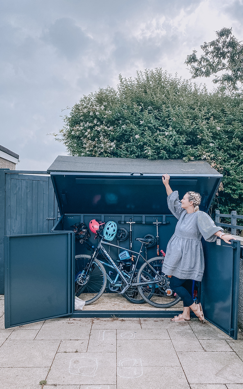 Child friendly bike storage shed