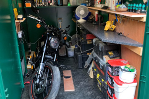 Inside Karl's Motorbike Shed