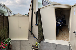 All Metal Ivory Motorbike Storage