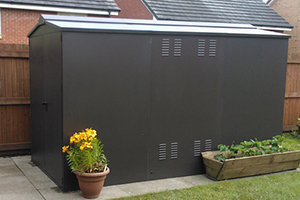 Metal motorcycle garage storage