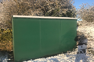 Motorcycle garage in the snow