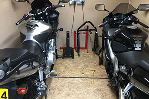 Motorcycle garages by Asgard storage