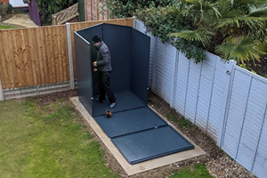 Gladiator metal shed installation