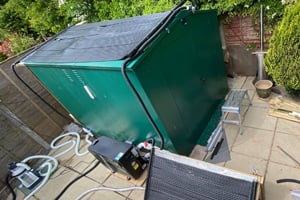 Gladiator Cycle Store Metal Shed Conducts Heat To Power Solar Matts