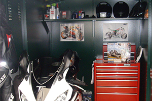 High security motorbike garage