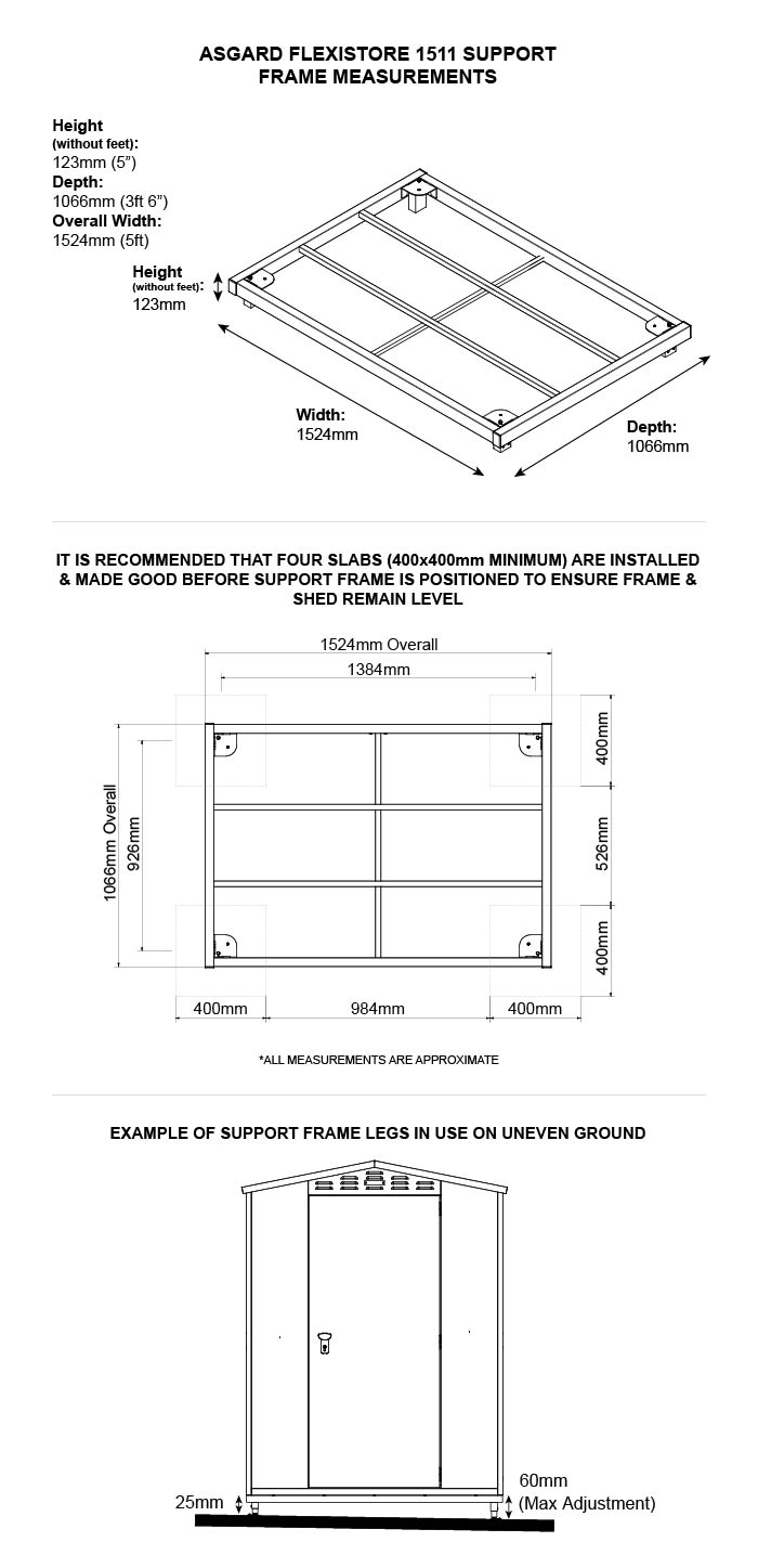 ASGARD FLEXISTORE 1511 SUPPORT FRAME
