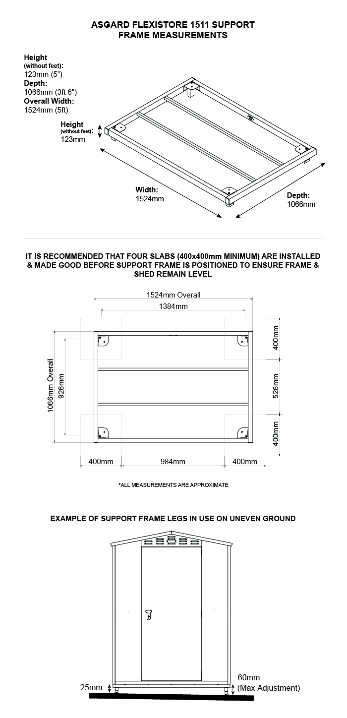 ASGARD FLEXISTORE 1511 SUPPORT FRAME