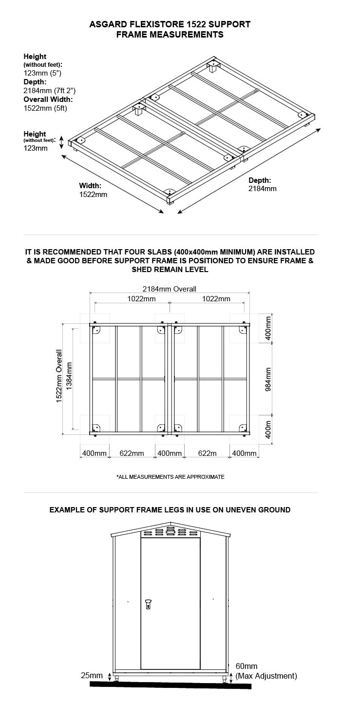 ASGARD FLEXISTORE 1522 SUPPORT FRAME