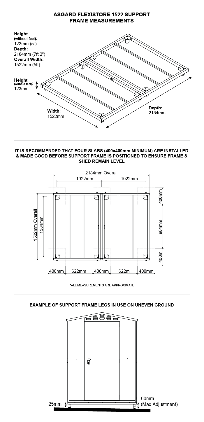 ASGARD FLEXISTORE 1522 SUPPORT FRAME