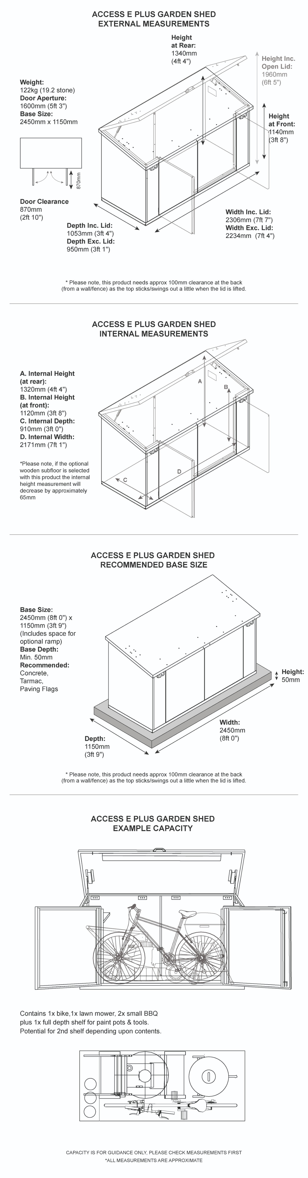 Access metal garden shed with power - dims