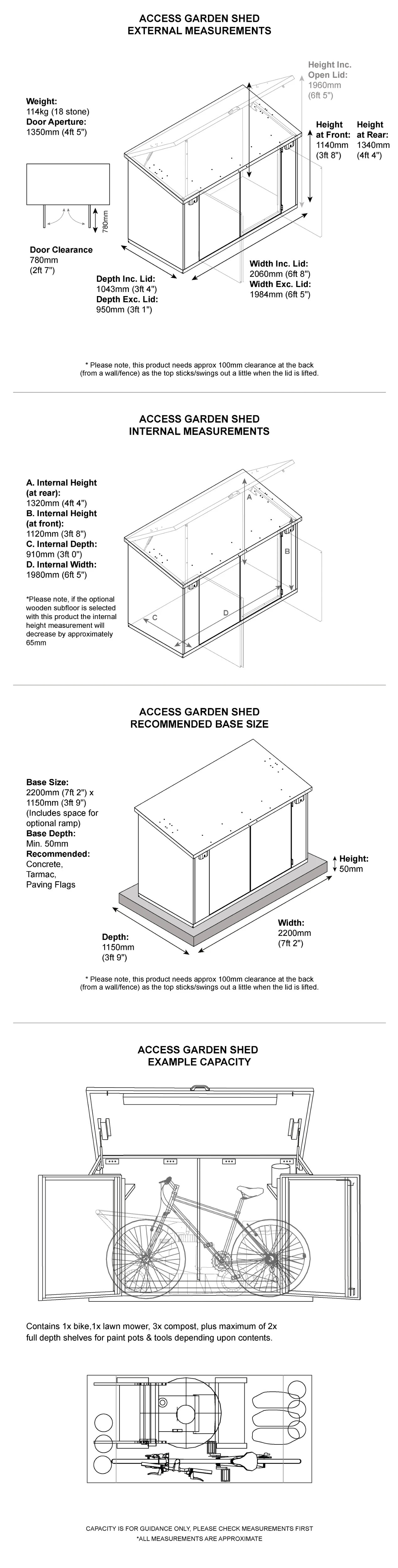 Access Metal Garden Shed Dimensions