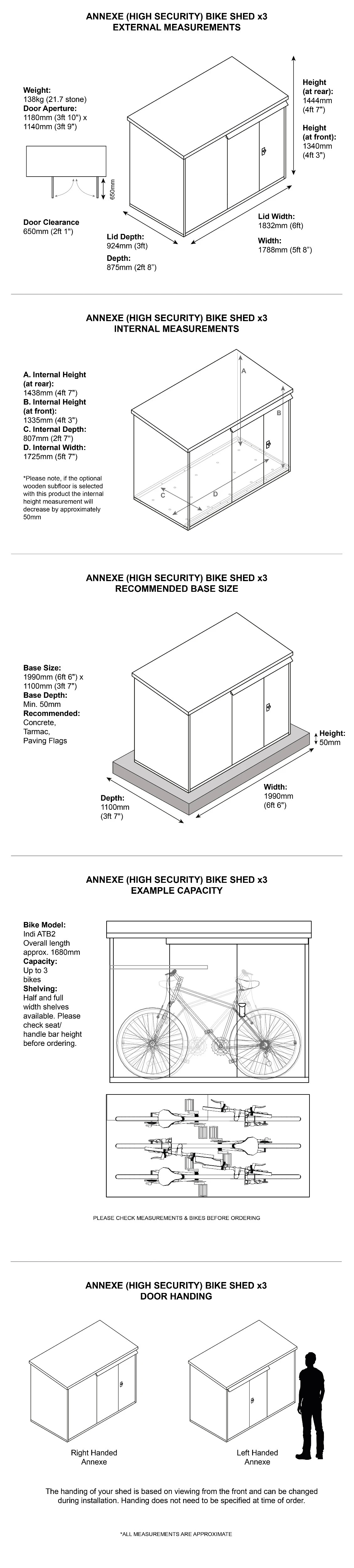 Asgard High Security Bike Storage Dimensions