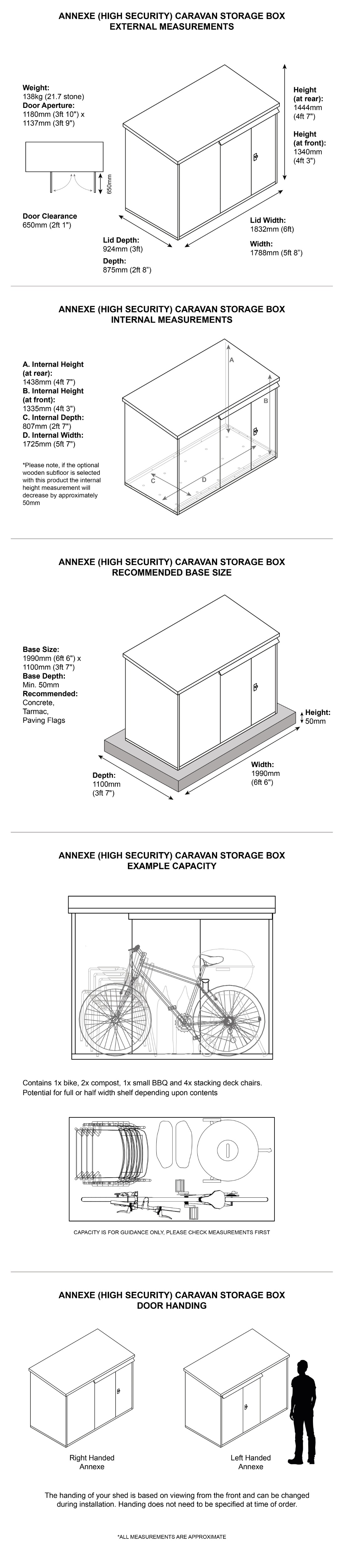 Annexe Caravan Storage dimensions