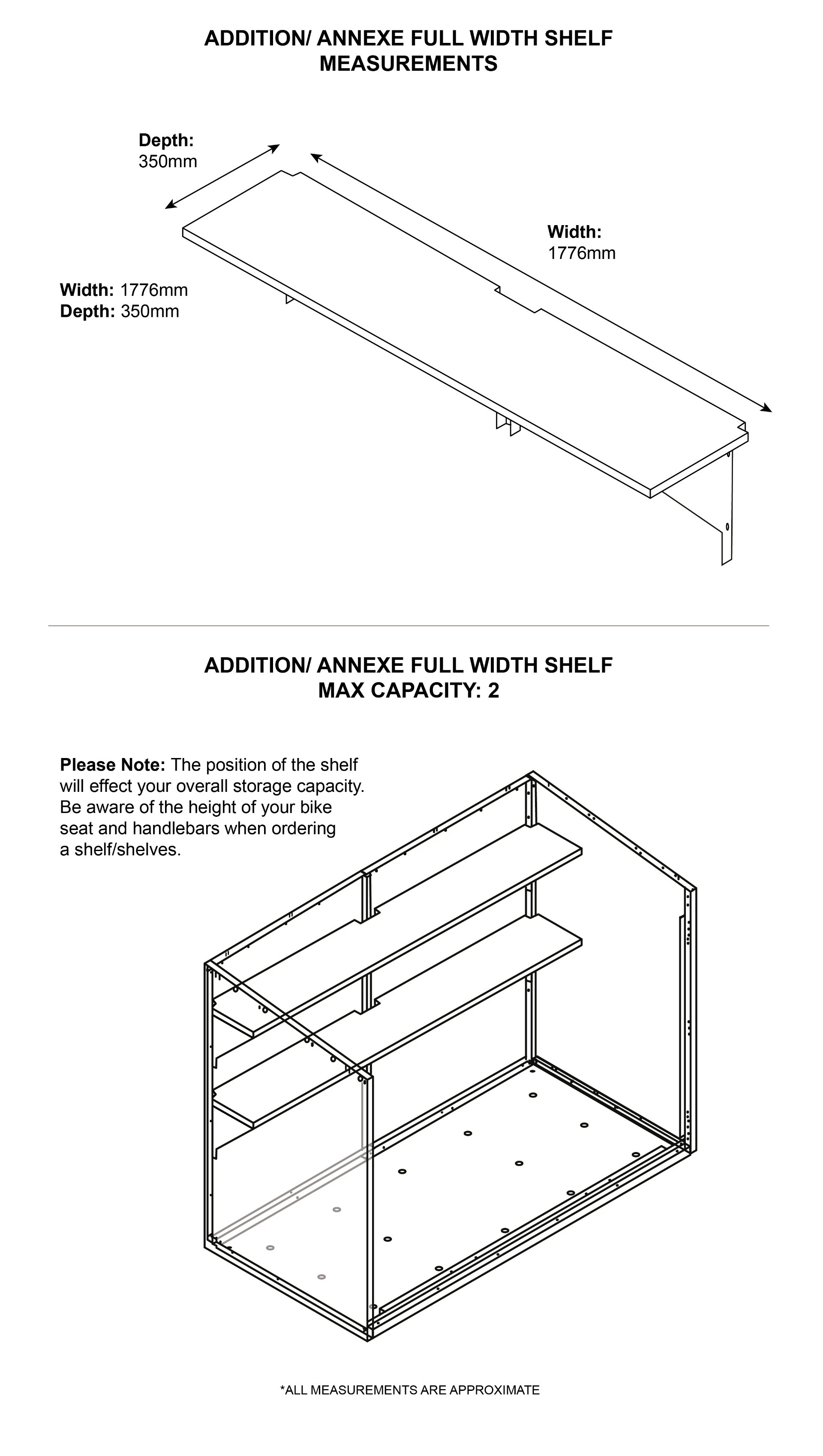 Asgard full width shelf