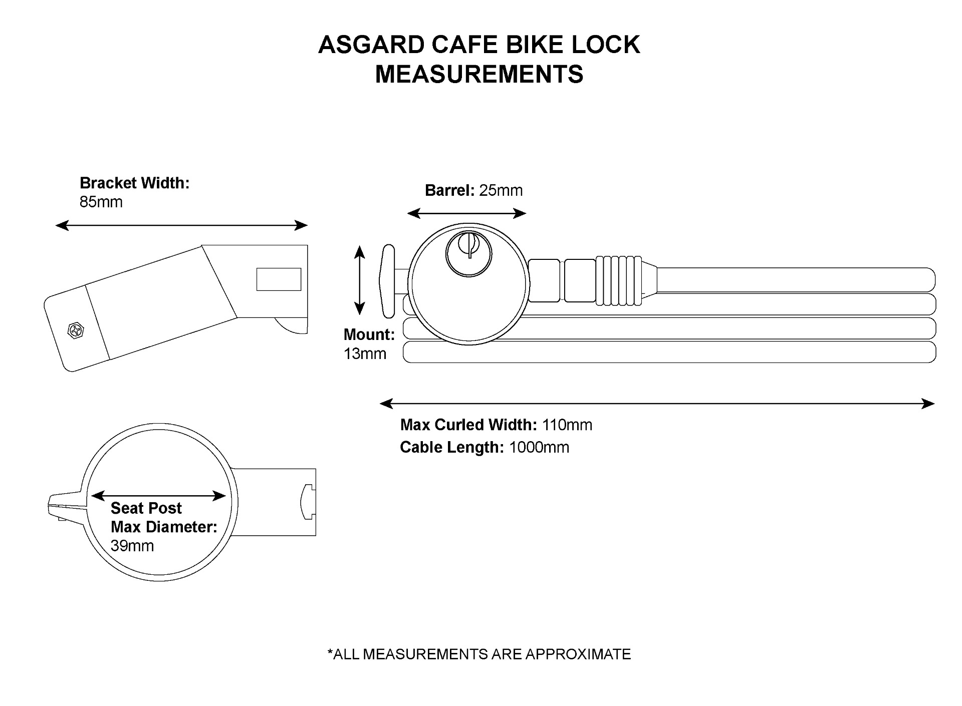 Leightweight cafe bike lock