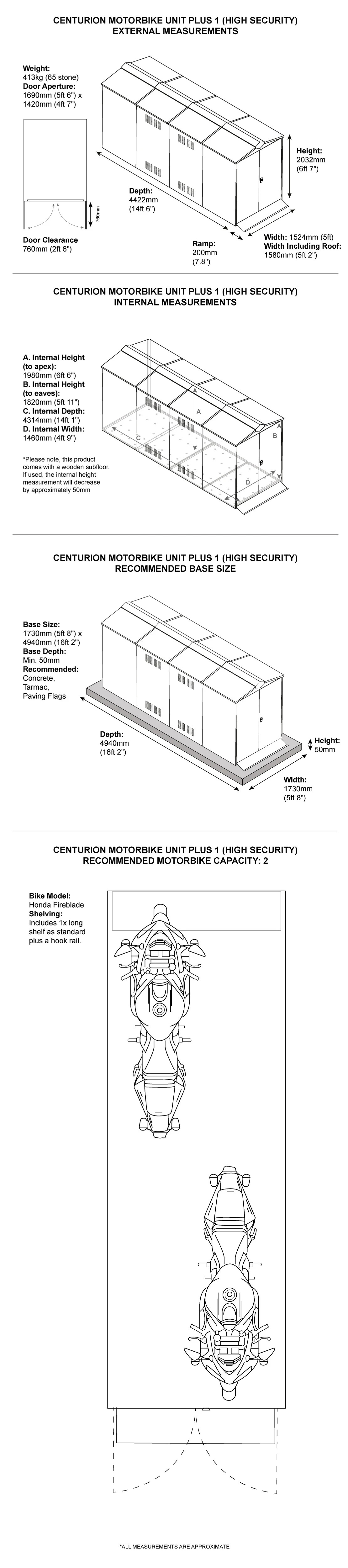 5 x 14 Motorcycle Storage Dimensions