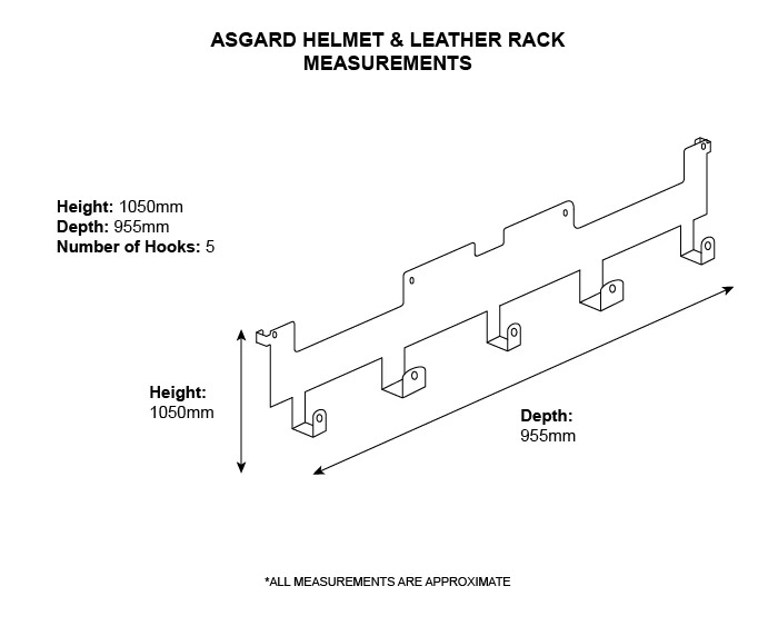 Motorbike garage storage hook rail from Asgard