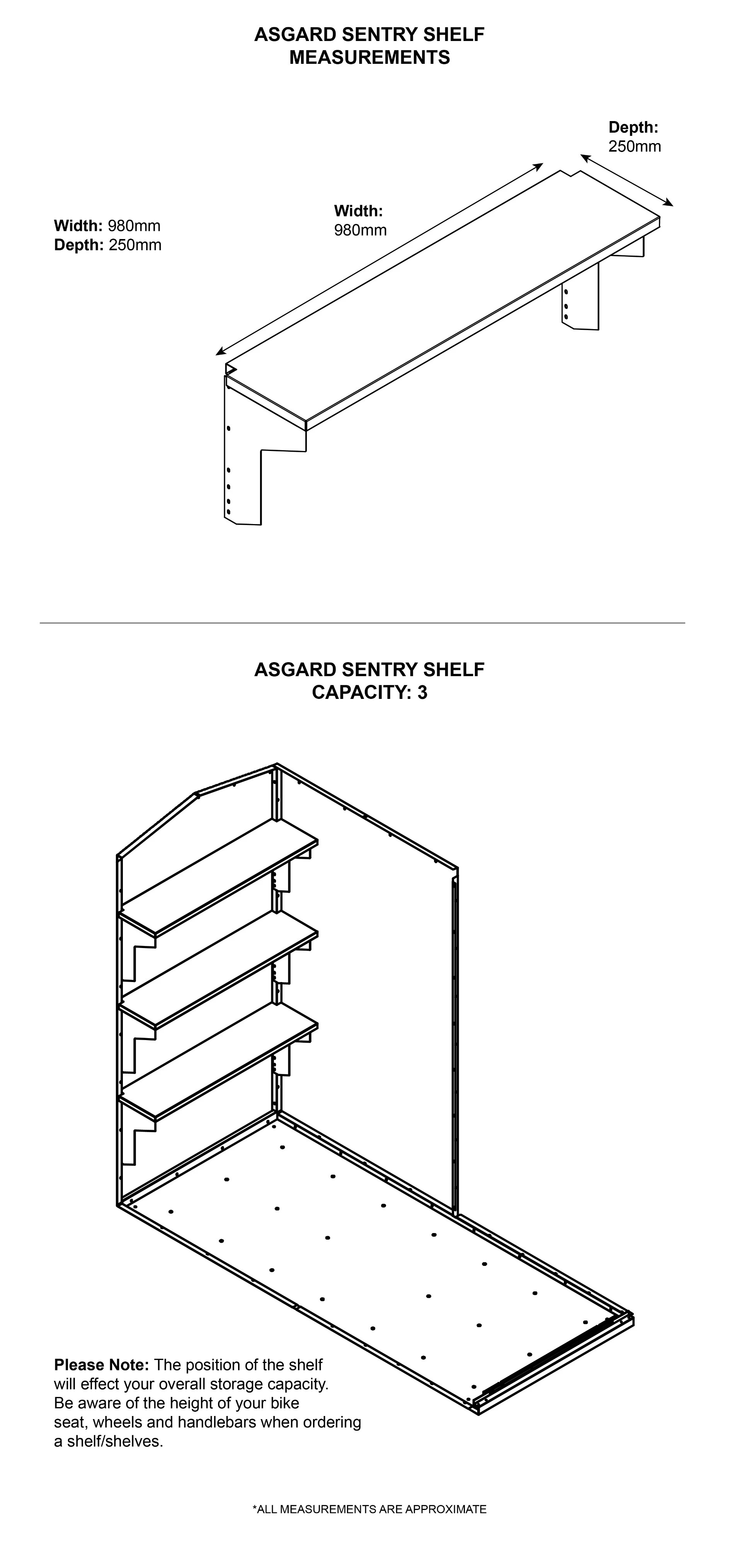 Asgard Storage Shelves Dimension